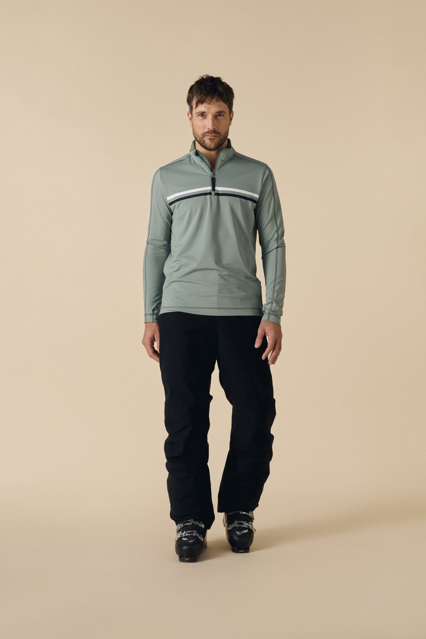 Poivre Blanc Men's Ski Mid Layer in Lichen Green