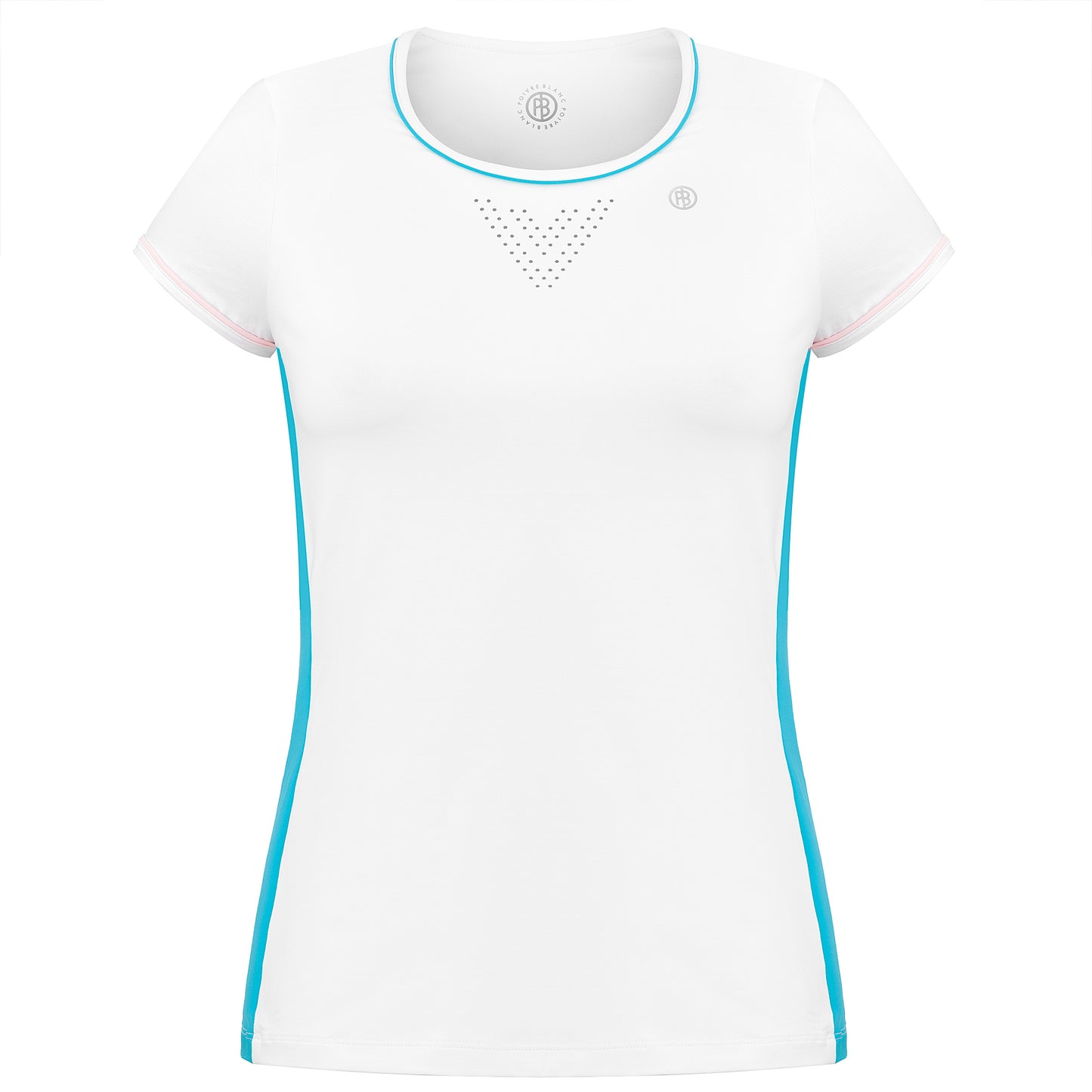 Women's Tennis / Padel Short Sleeved T-Shirt in White / Bora Bora Blue 4803