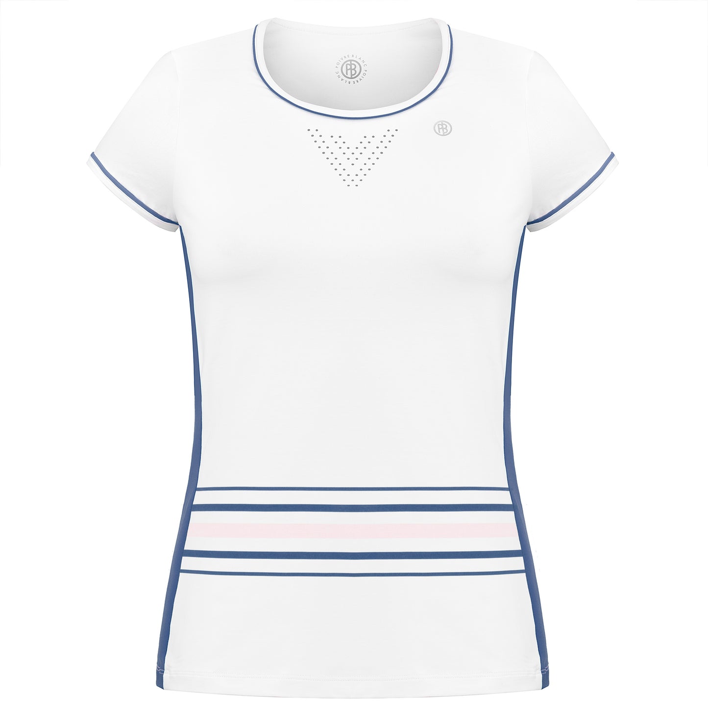 Women's Tennis / Padel Short Sleeved T-Shirt in Horizon White Deep Blue 4803