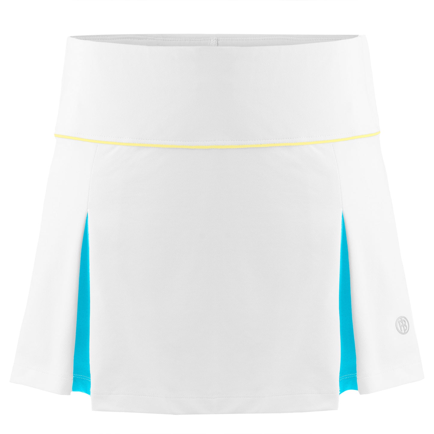 Poivre Blanc Ladies Tennis Skort 4829 in White / Bora Bora Blue