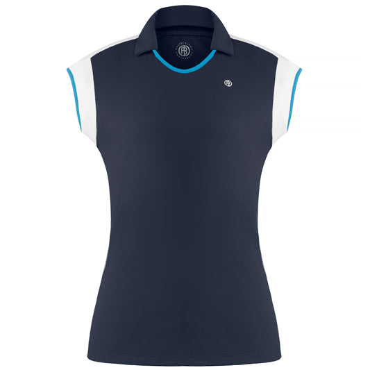 Women's Tennis Meryl Stretch Pique 4800 in Oxford Blue / White
