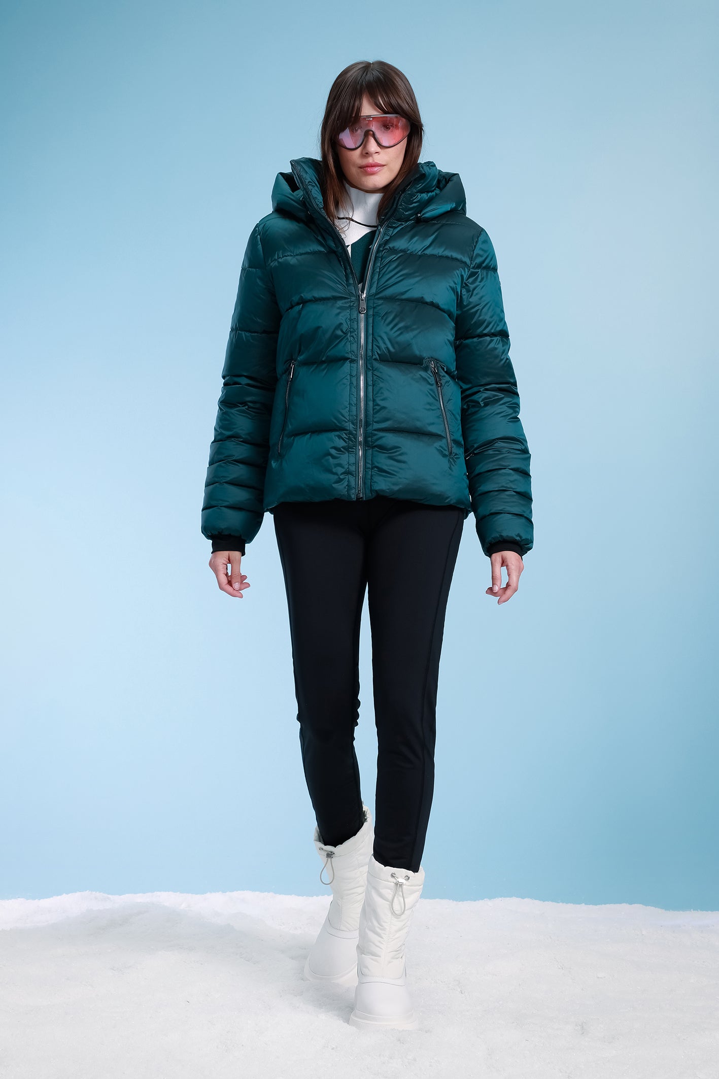 Synthetic Down Ski Jacket in Paisley Blue 1200P