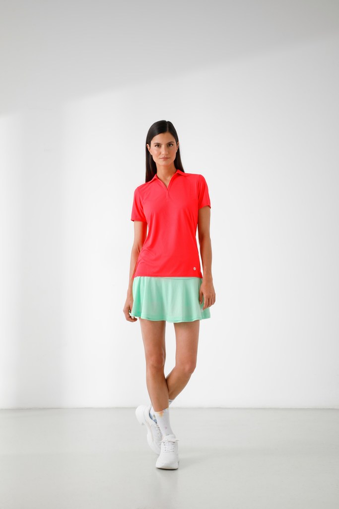Women's Eco Active Light Tennis Polo 2100 in Techno Red