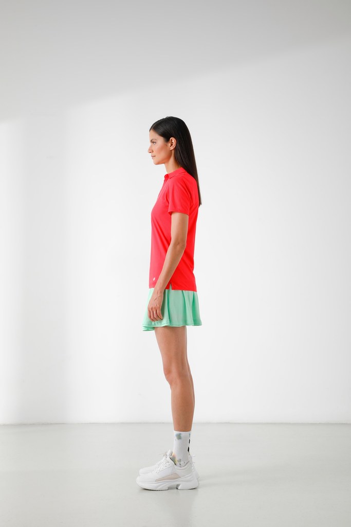 Women's Eco Active Light Tennis Polo 2100 in Techno Red