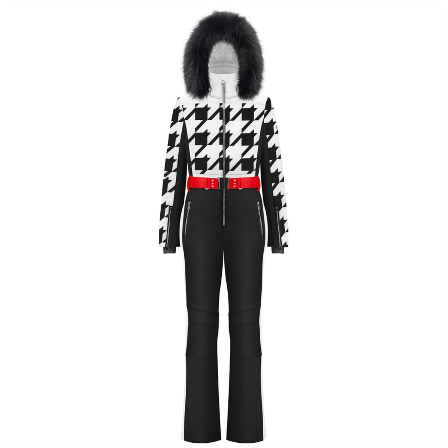 Poivre Blanc Women's all-in-one suit in Check Black 0831