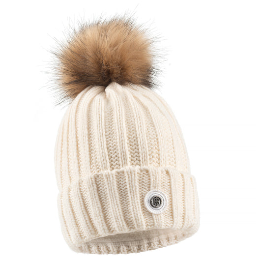 Poivre Blanc Women's Beanie Hat in White 6182