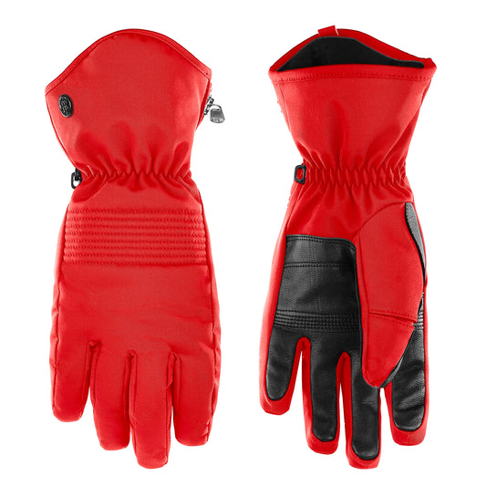 Women's Stretch Ski Gloves 0870 in Scarlet Red