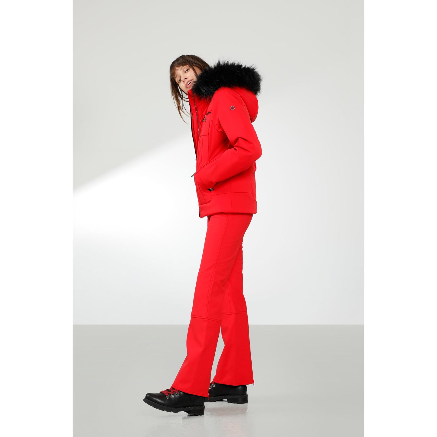 Poivre Blanc Women's Stretch Ski Jacket in Scarlet Red 0806