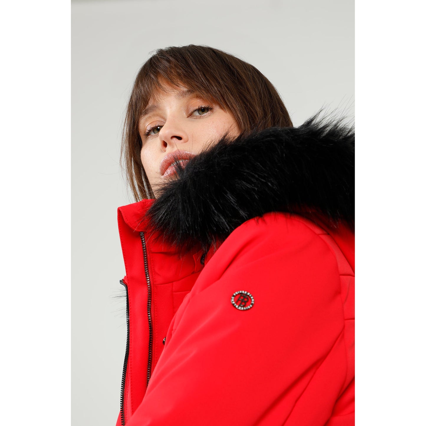 Poivre Blanc Women's Stretch Ski Jacket in Scarlet Red 0806
