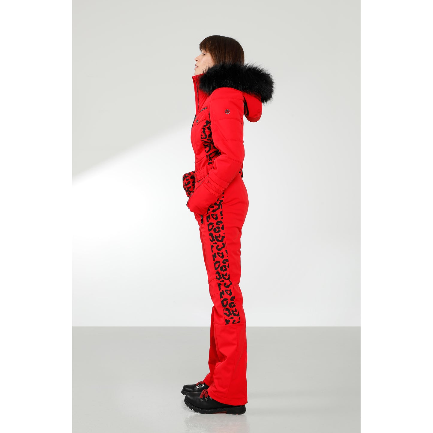 Poivre Blanc Women's all-in-one suit in Check Black 0831