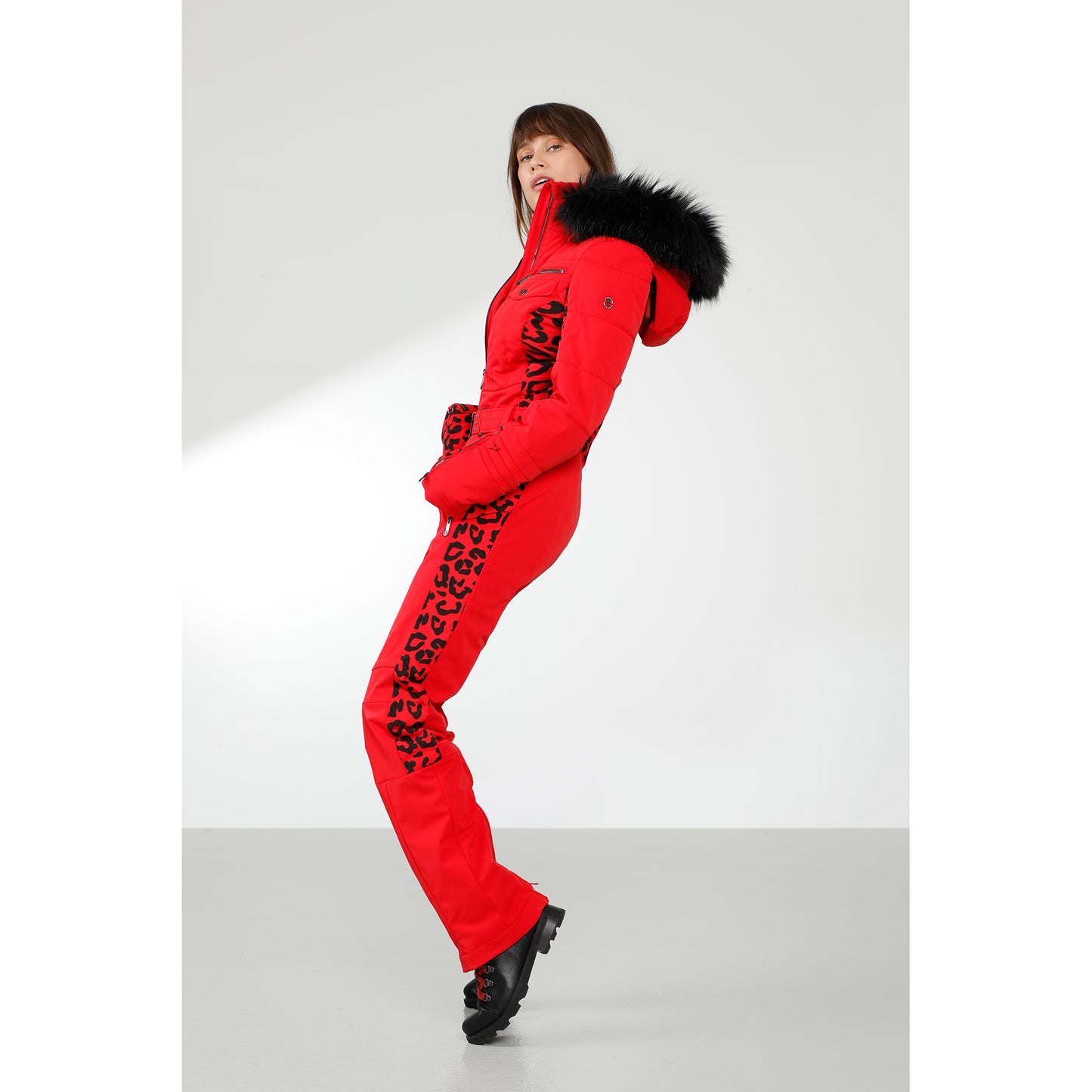 Poivre Blanc Women's all-in-one suit in Check Black 0831