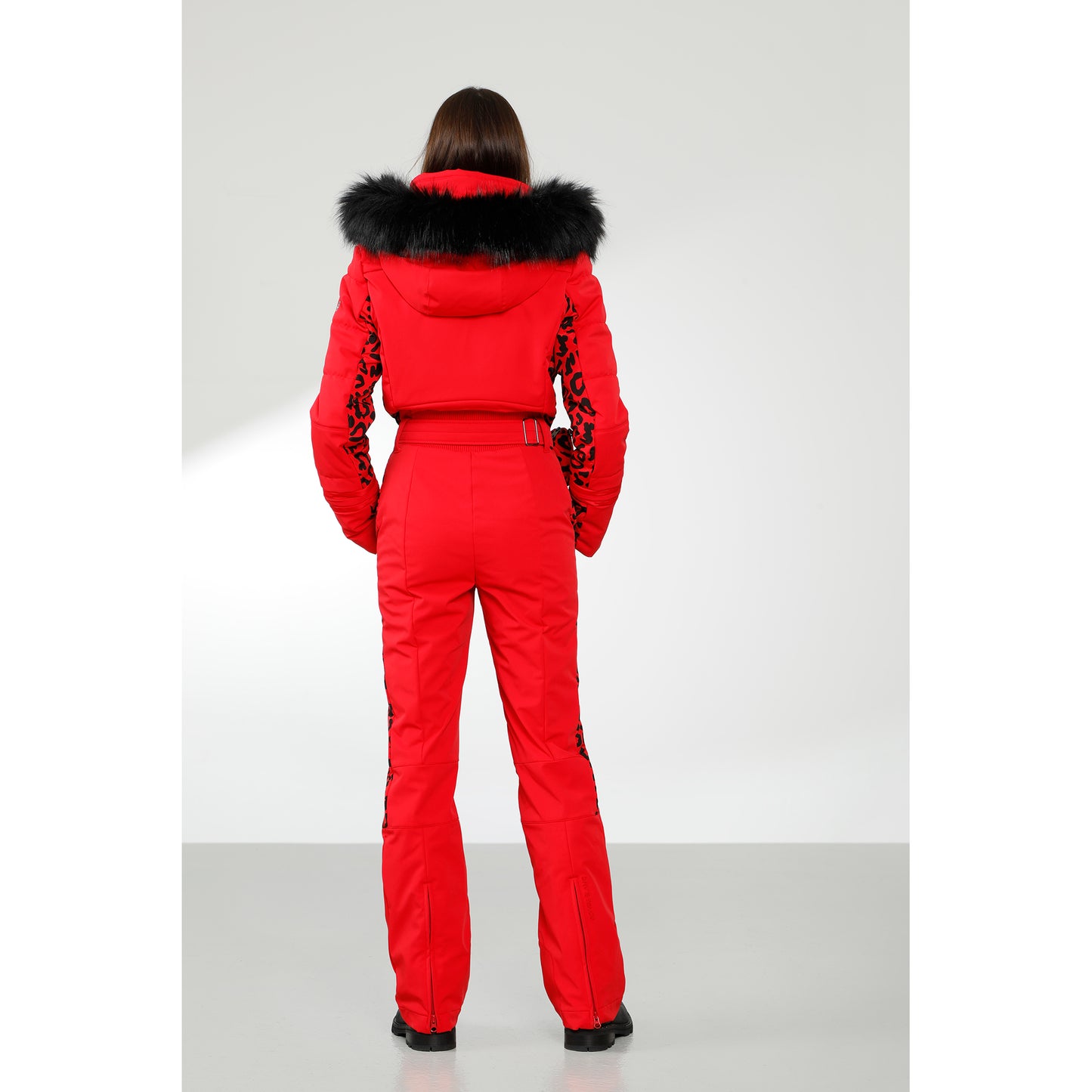 Poivre Blanc Women's all-in-one suit in Check Black 0831
