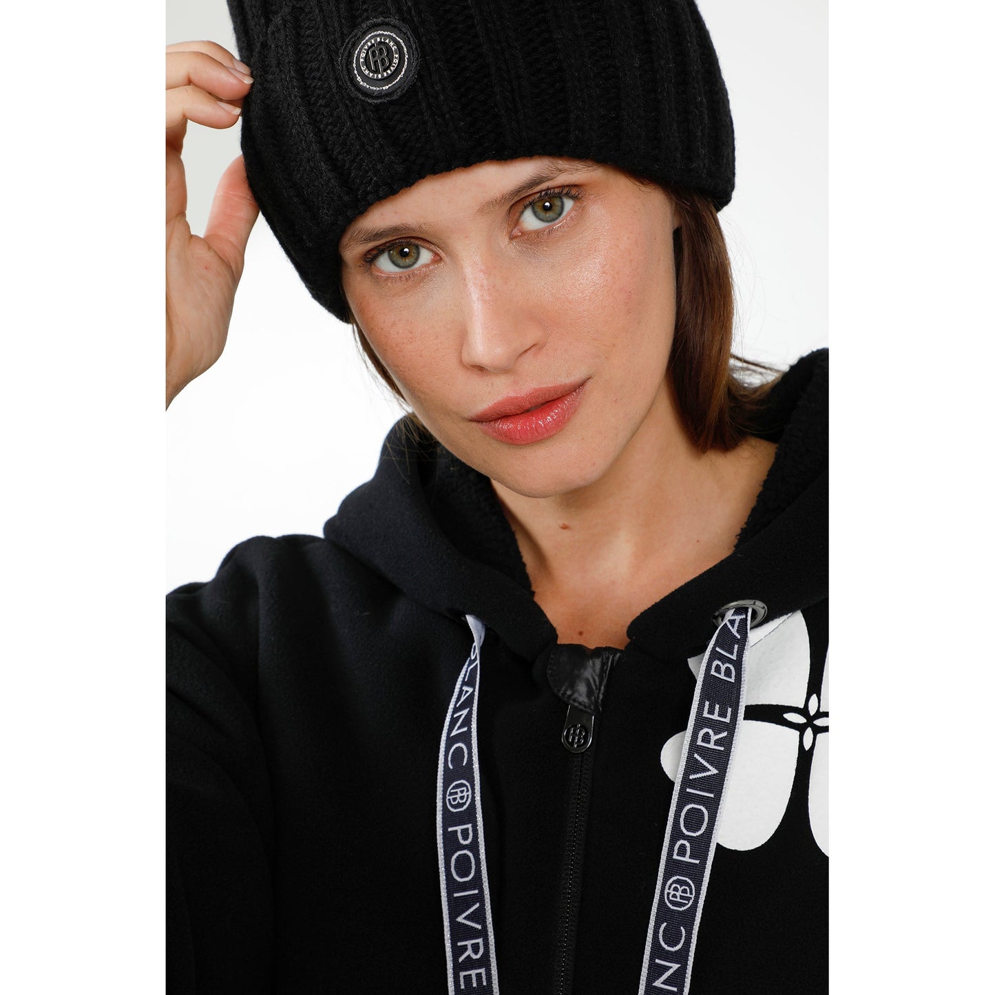 Poivre Blanc Women's Beanie Hat in Grey Melange 6182